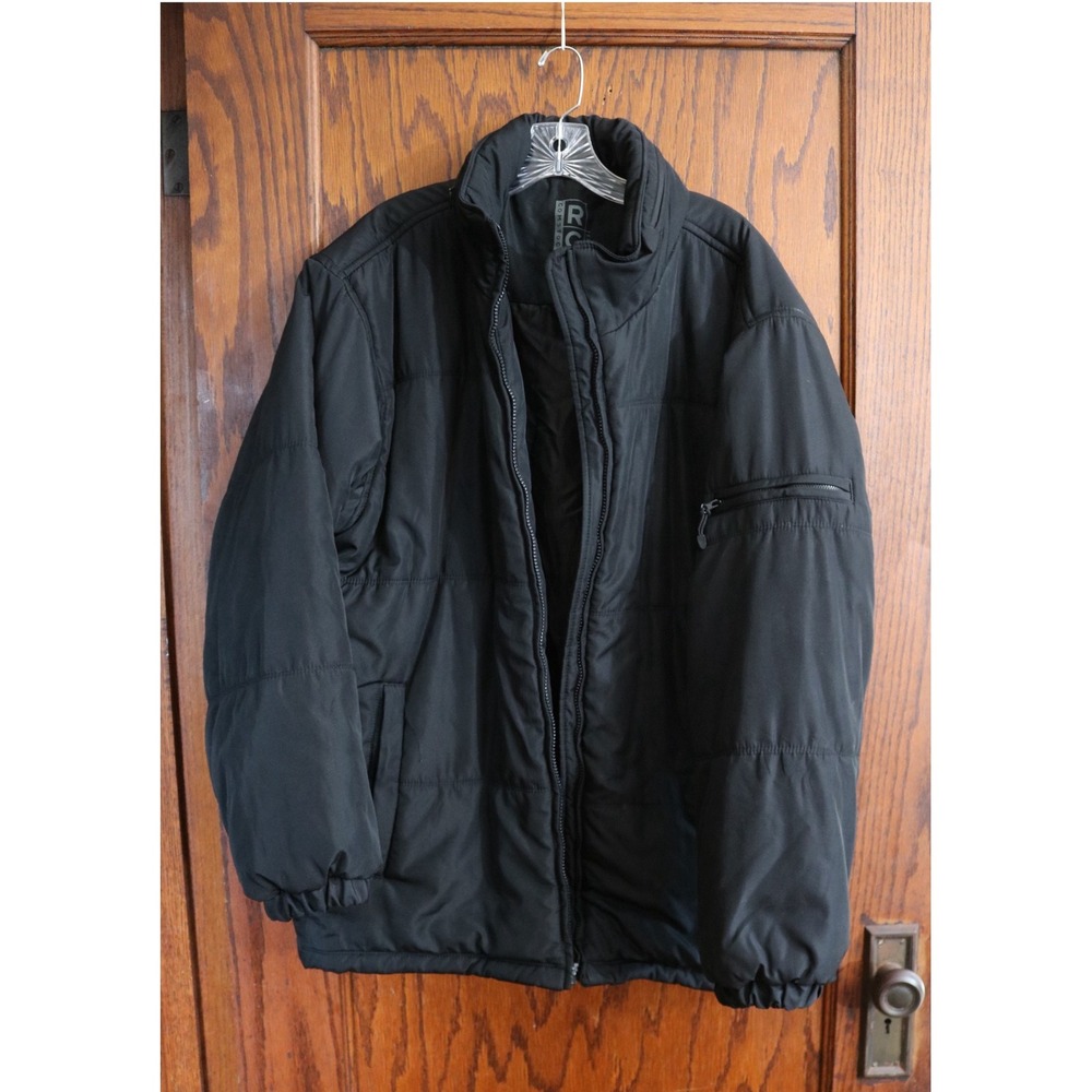 COMSTOCK EXPEDITION Coat Puffer Jacket Mens Large Black Quilted Full‎ Zip Winter